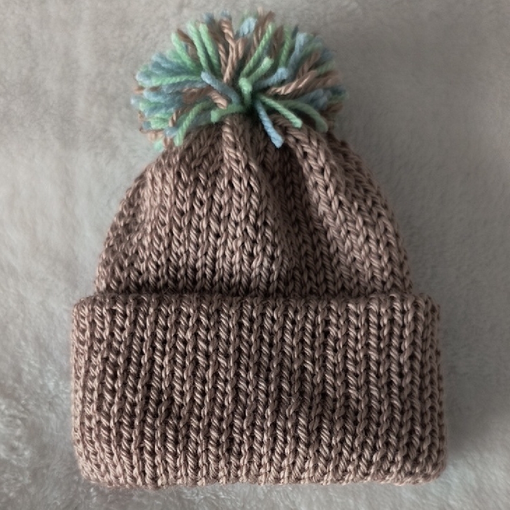 Cozy Knit Pom-Pom Beanie for Newborn